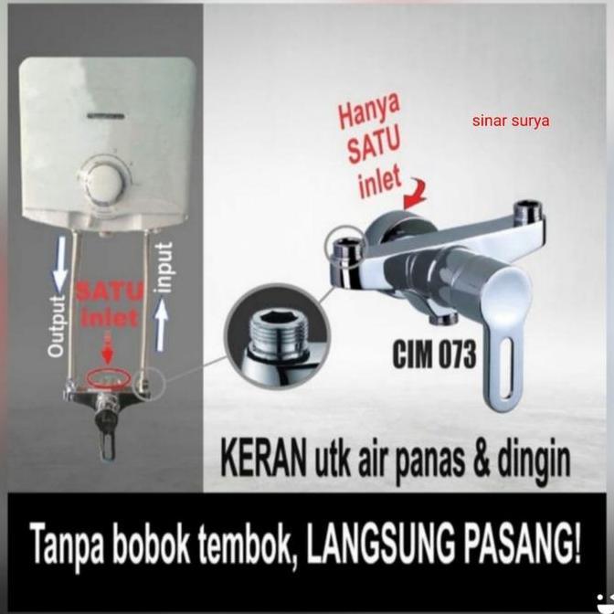 CELLO CIM 073 kran shower mixer panas dingin tanpa bobok