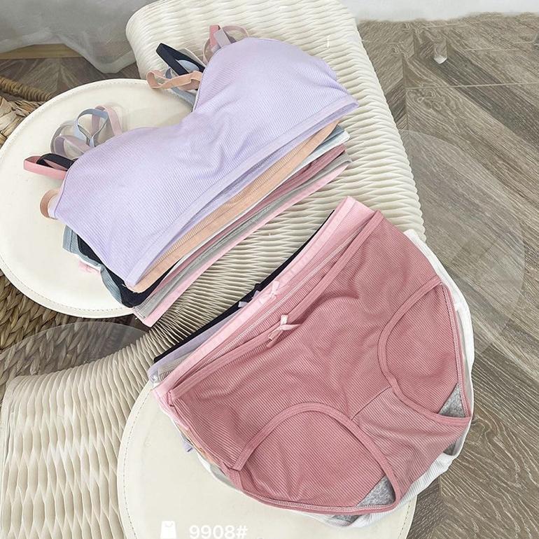 New Batammode Set Bra Cd Seksi Motif Polos Setelan Dalaman Wanita Full Cup Sangat Murah