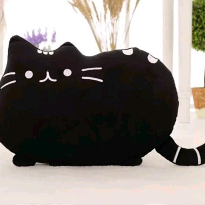 Boneka bantal kucing pushen bantal sofa karakter kucing cantik Kain Hiasan Coklat Abu Hitam Pink Put