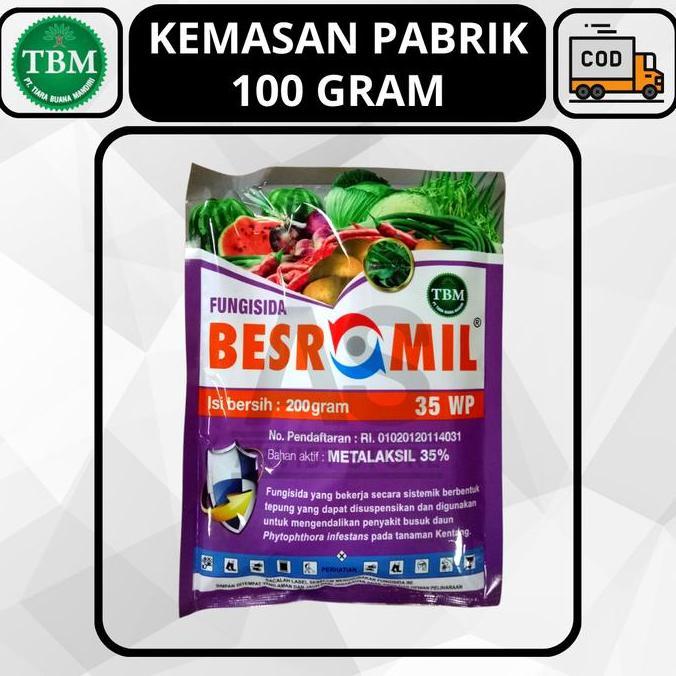 Fungisida BESROMIL 35 WP Bahan Aktif Metalaksil 35% 100 Gram Original