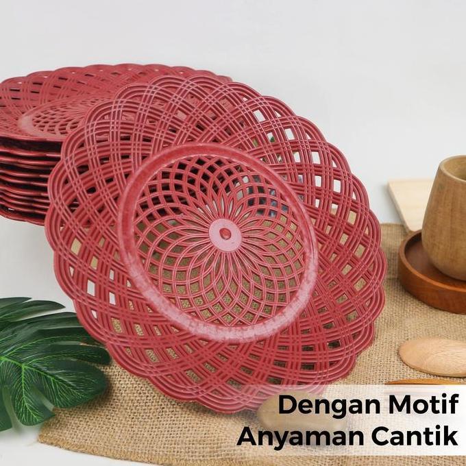 Promo Piring Rotan Plastik Buah Bunga - Piring Plastik Rotan - Dv