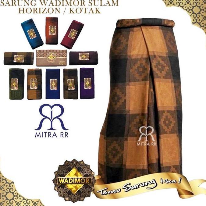 MitraRR Sarung Wadimor Sulam Motif Kotak / Horizon Garis Sarung Tenun Dewasa