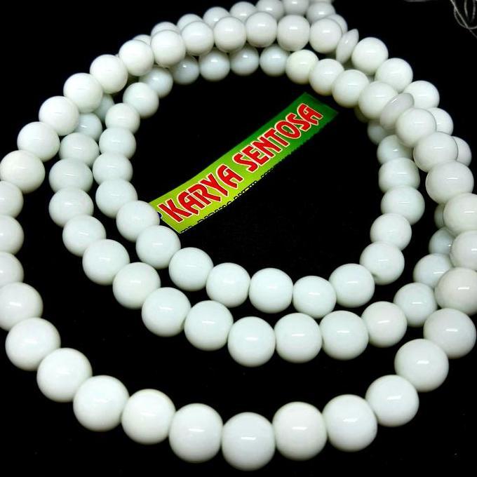 Tasbih Batu Giok Salju 99Butir Dim 12mm Natural