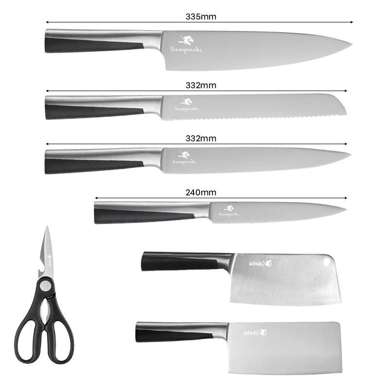 TERBARU MATOUGUI Set Pisau Dapur 7 Pcs Pisau Roti Pisau Daging Pisau Tulang Pisau Buah Stainless Ste