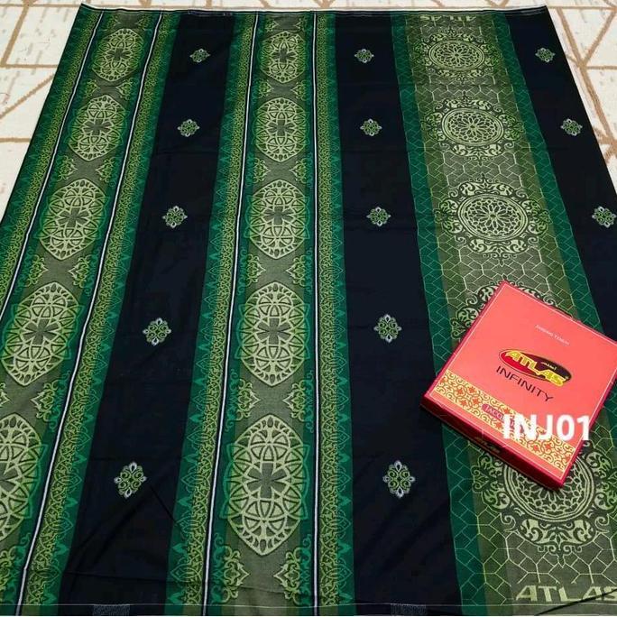 SARUNG Atlas Infinity Motif Jacquard Songket Bahan Tetoron Rayon Gold Quality