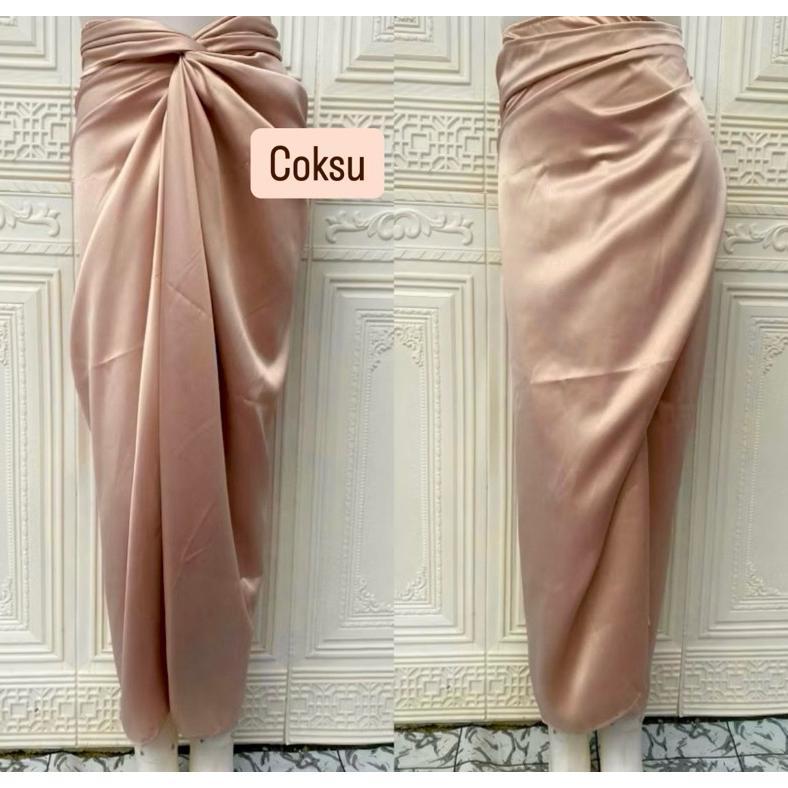 BEST DEALS rok lilit instan, instan wrap skirt, rok lilit jumputan, rok lilit instan polos satin rok