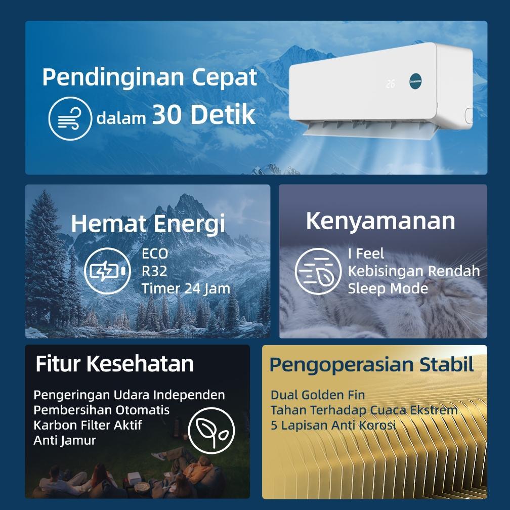 CALISTASPACE [FREE BRACKET OUTDOOR] TOP SELLING CHANGHONG AC 1/2 PK STANDARD CHOL-05L4 [INDOOR + OUT