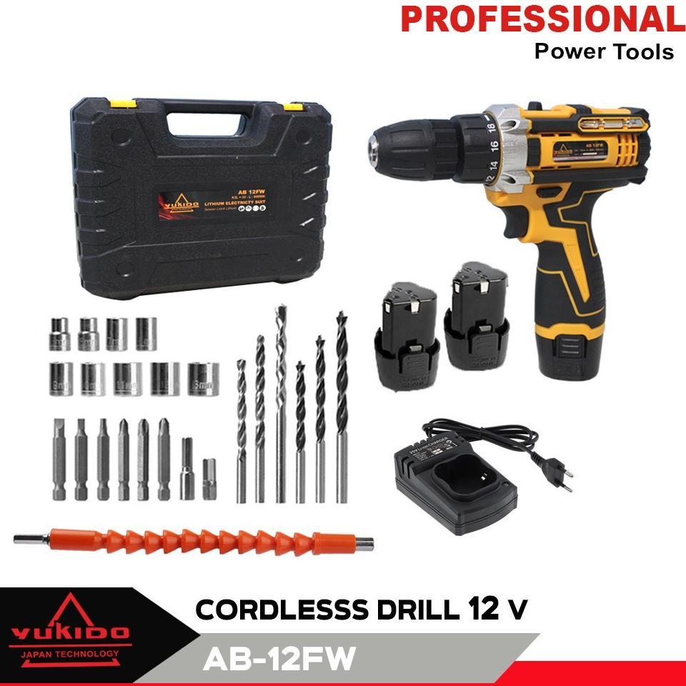 Kepala Bor Besi Baterai 36V 13Mm Yukido Terlaris Impact Drill Charger Beton Kayu Besi Elektrik Yukid