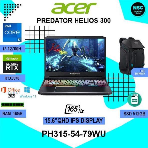 CHIYAQU ACER PREDATOR HELIOS 300 PH315-54 I7-11800H 16GB 512GB RTX3070 165Hz WIN11