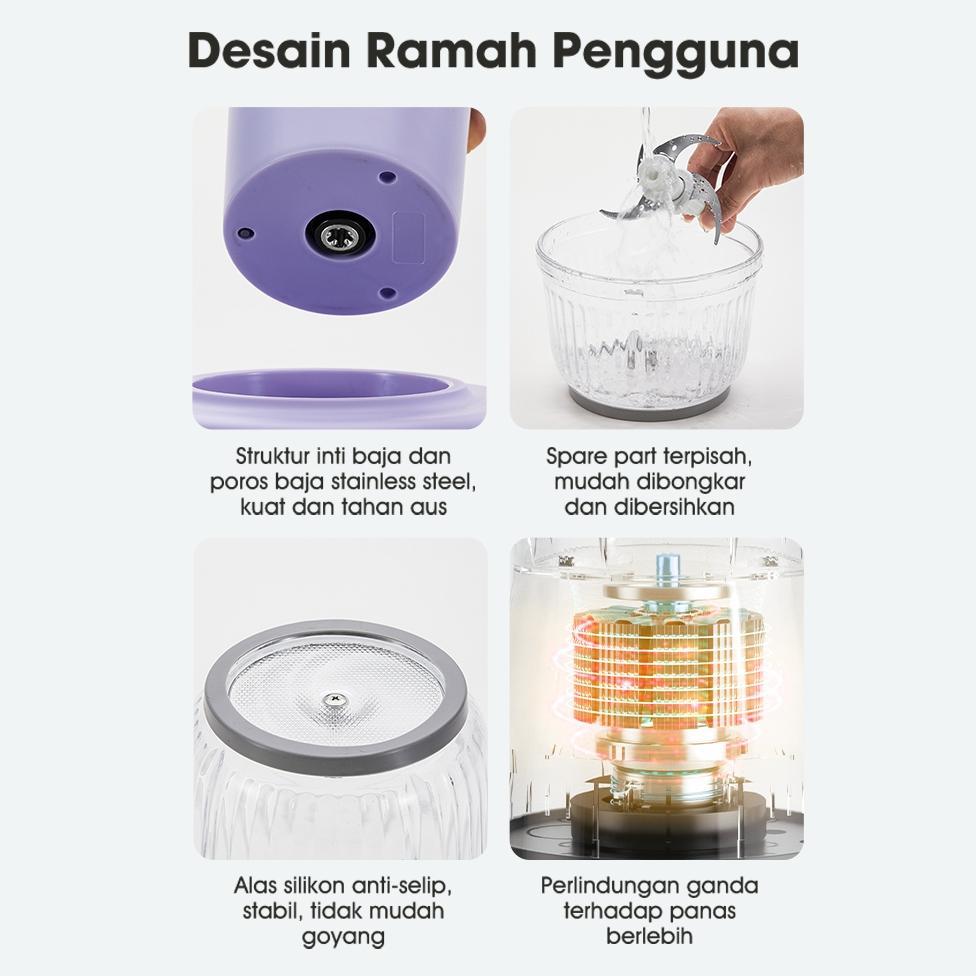 HOT SAMONO Food Chopper 2.5L Multifungsi chopper bumbu dan daging chopper kaca chopper low watt samo