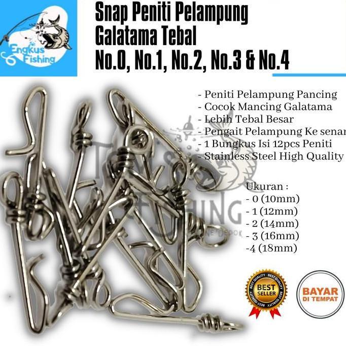 Snap Peniti Pelampung Galatama Pancing Lebih Besar & Tebal Isi 12pcs ready