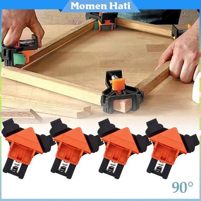 ZISIMAHE 4pcs Alat Penjepit Sudut Siku / Alat Pertukangan Kayu / Untuk Perbaikan Rumah