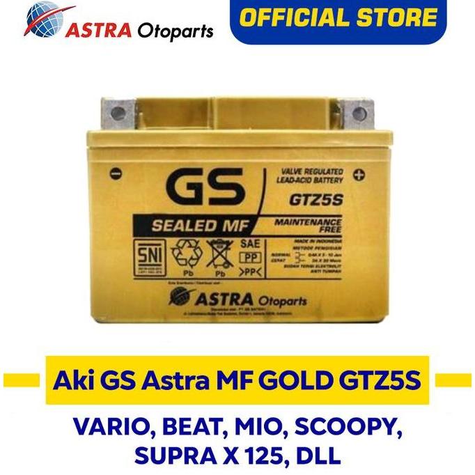 Aki Motor GS ASTRA Gold GTZ5S GTZ 5S Yamaha Mio Maintenance Free