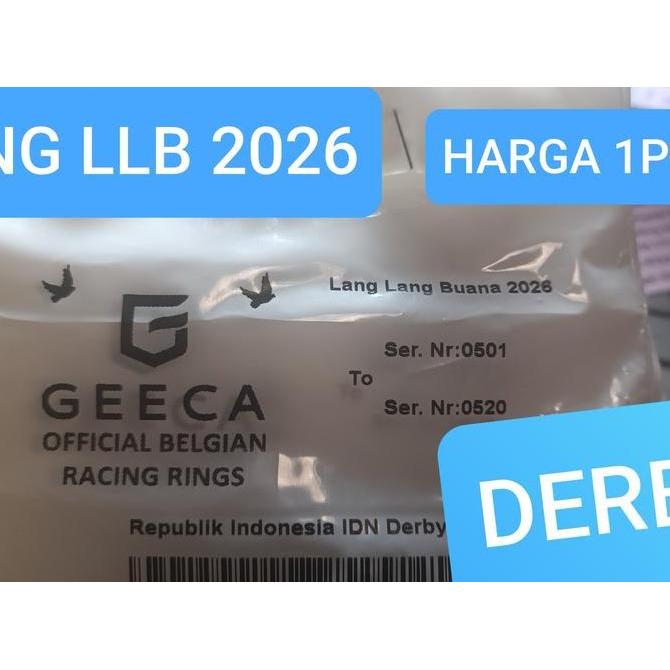 RING DERBY LLB 2026 1 BIJI MERPATI POS/RACING PIGEON (BLUE/BIRU)