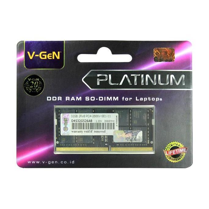 RAM SODIMM DDR4 V-GEN PLATINUM RESCUE 4GB 8GB 16GB 32GB 2133MHZ 2400MHZ 2666MHZ 3200MHZ PC17000 PC19