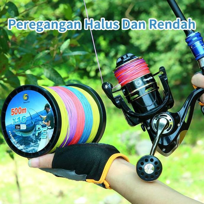 Senar PE X16 Senar Kepang 500m Sepuluh Meter Satu Warna Perahu Pancing