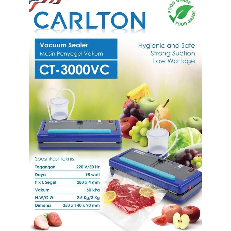 HAWAYMAX Vacuum Sealer Portable CARLTON CT3000VS Penyegel Sealer Vakum Makanan