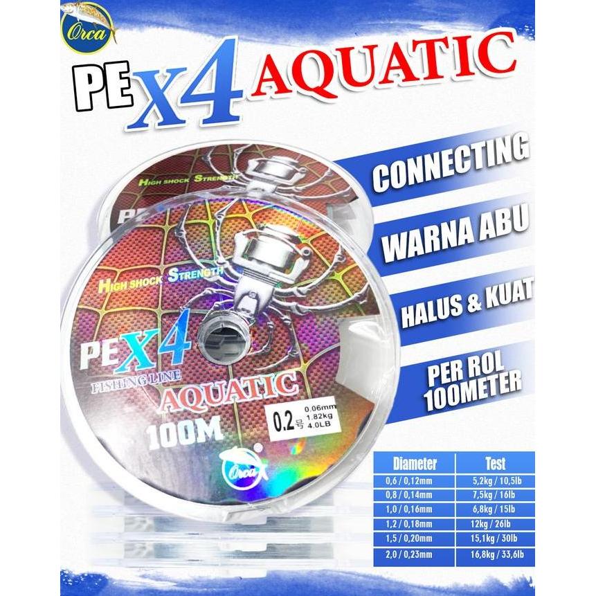 Senar Pancing PE Orca Aquatic X4 Murah Berkualitas NILON