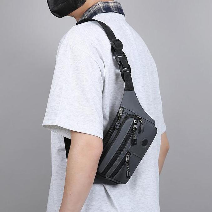 Cod,Bisa- Holo Tas Pinggang Pria Nilon Tas Selempang Khusus Waistbag Tas Dada Olahraga Cowok Tahan A