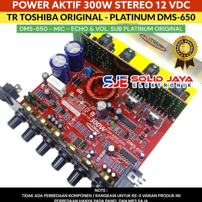 KIT POWER AKTIF MOBIL 12V 300W DM650 MP3 BLUETOOTH BT STEREO PLUS TONE SUBWOOFER ECHO MIC MIK KARAOK