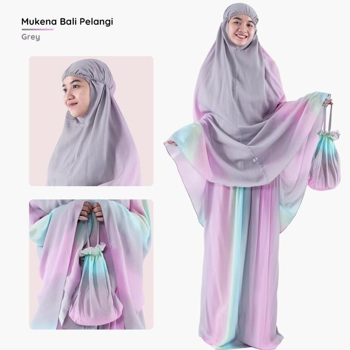Mukena Bali Pelangi / Mukena Jumbo Motif Pelangi / Mukena Tye Dye Rayon Muslim Dewasa