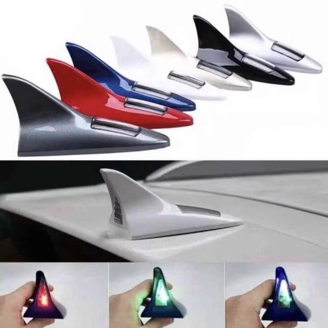 Antena Mobil Sirip Hiu Silver Merah Biru Putih Hitam Abu Led Solar Panel Variasi
