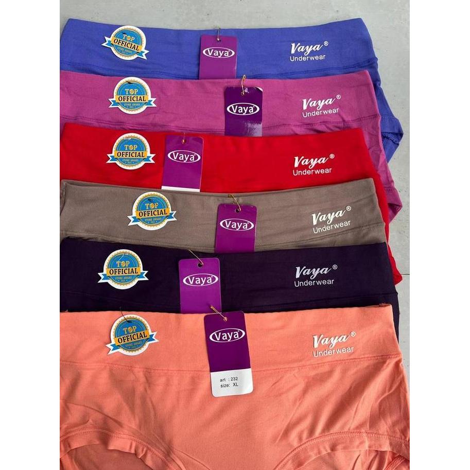Wkwkwk- 12 Pc-6Pc Cd Wanita Bahan Katun Spandek Merek Vaya Size L-Xl-Xxl-Xxxl Nyaman Lembut Dewasa C