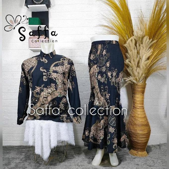 Hadirpopuler- Couple Batik Kemeja Rok Duyung / Kemeja Batik Couple / Batik Couple Kemeja Couple Rok 