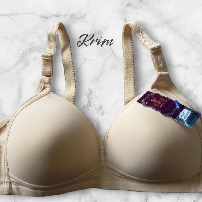 Wkwkwk- Pw186 Bra Wanita Jumbo Size 36-46 Fashion Simple Tanpa Kawat Warna Ada Pengait Belakang Kore