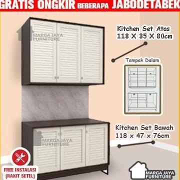 Kitchen Set 3 tu atas dan bah sayur lemari dapur minimalis meja