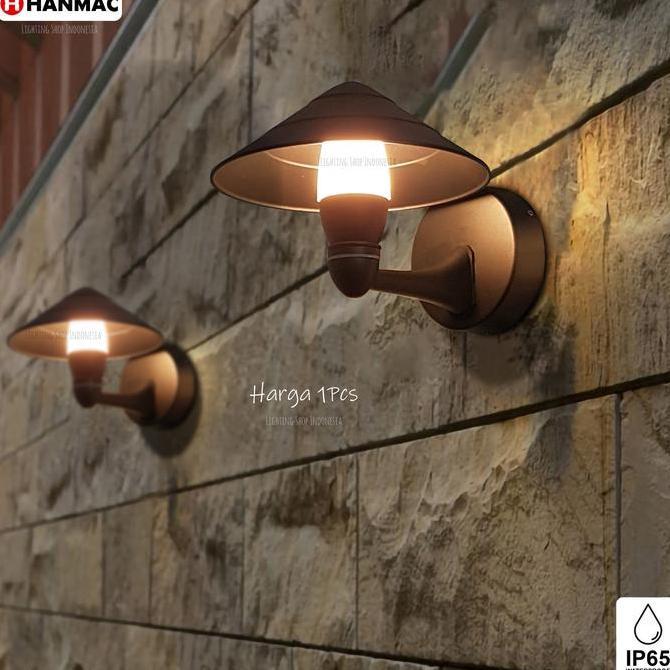 Lampu dinding led 10watt model topi outdoor taman minimalis waterproof