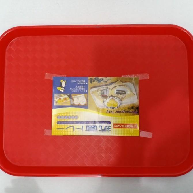 YOSHIKAWA NAMPAN PLASTIK BESAR N041 FOOD TRAY BAKI PLASTIK COKLAT BIRU