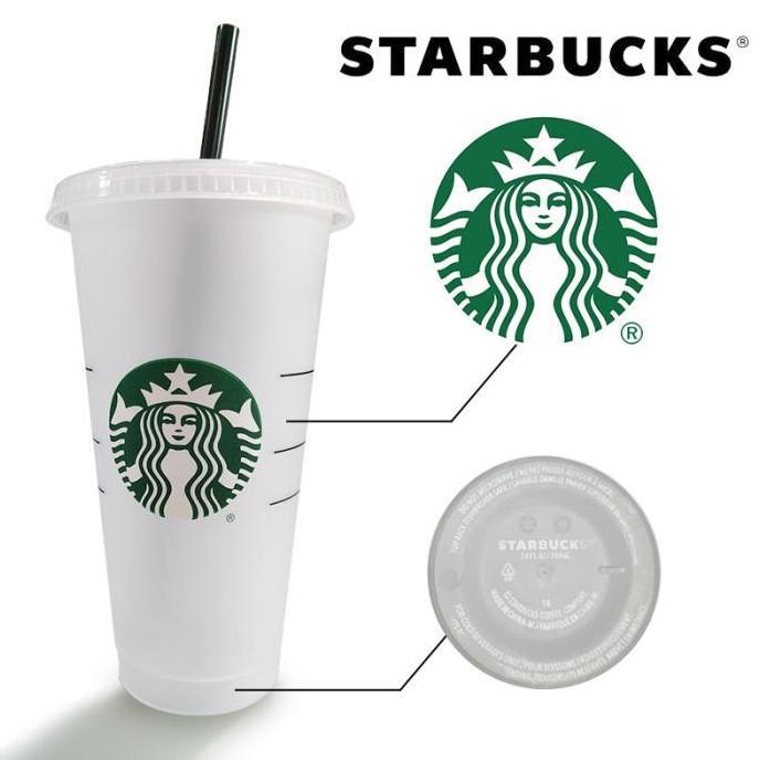 Reusable Tumbler Starbucks Coffee Original Cup Venti 24oz+Sedotan