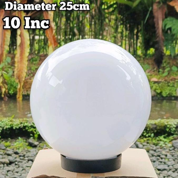 Lampu taman pilar pagar 10 inc diameter 25cm lampu taman bulat outdoor Akrilik Tiang Plastik
