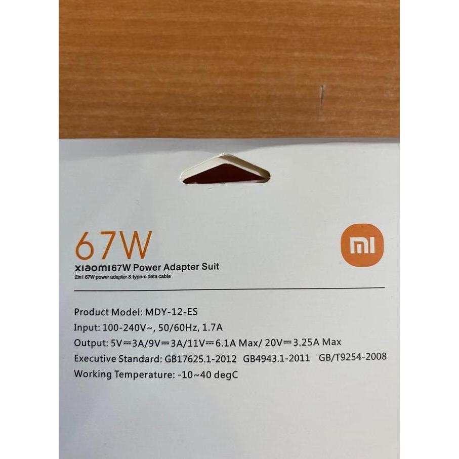 Ryokoo- Travel Adapter Charger Xiaomi Usb Type-C Fast Charger 67Watt