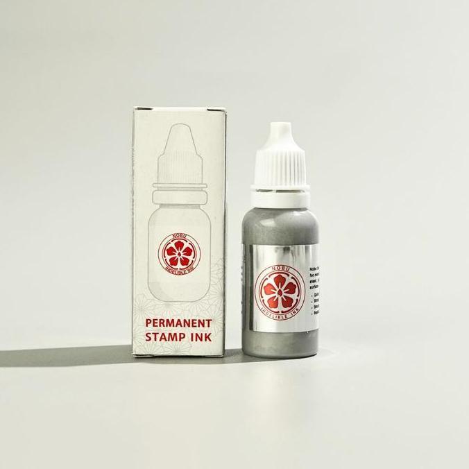 Stationery- Nobu Ink  - Tinta Stempel Permanen Warna Silver, Perak, Gold, Emas