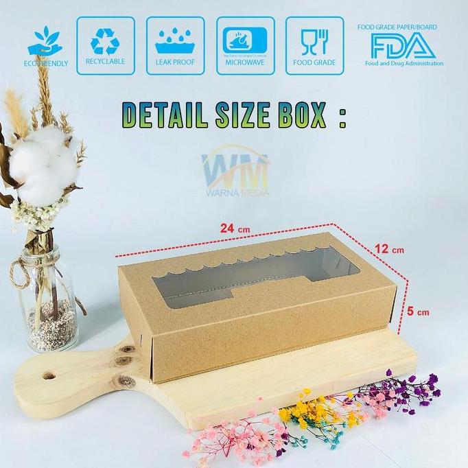 Equipment- (Isi 50Pcs) Dus Bolen 24X10X5, Dus Bolen Pisang 24X12X5, Box Roti Cake, Food Grade Lamina