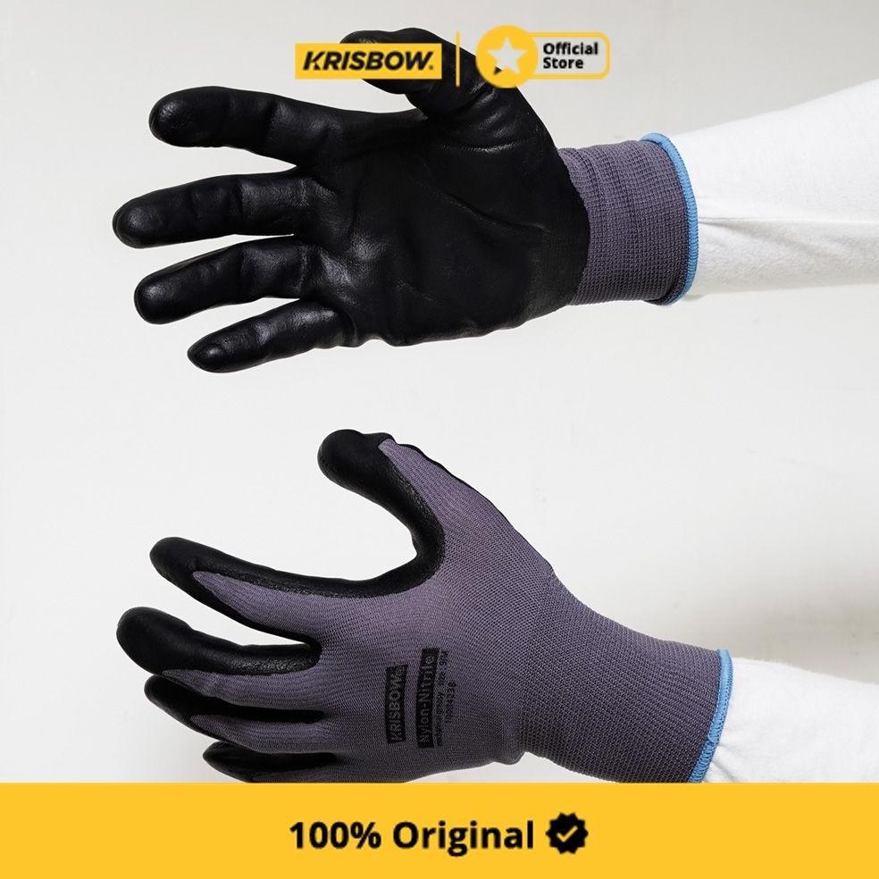 Krisbow Safety Gloves Sarung Tangan Pengaman Nilon Nitril