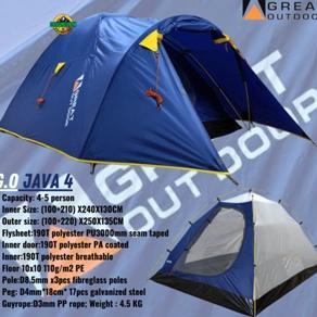 Official Tenda Tendaki Borneo 4 Kapasitas 4-5 Orang Tenda Camping Outdoor Lwy Compass 2P - 4P