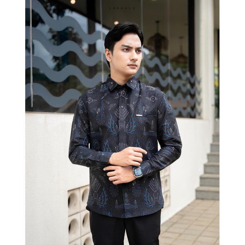 Laskala Batik Premium Pedro Kemeja Batik Pria Slimfit Lengan Panjang