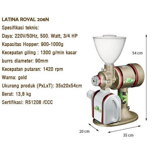 Latina Royal 206N & 207N | coffee grinder Machine Mesin gilingan kopi