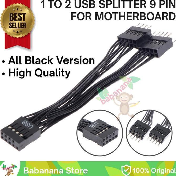 Extension Splitter USB 9 pin Motherboard 1 Female to 2 Male AIO