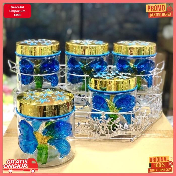 Original Toples Kaca Set Isi 5 Pcs + Rak / Toples Set / Toples Lebaran