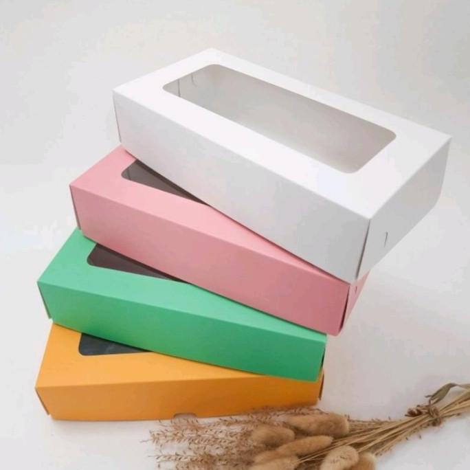 Dus Kue Box Kue Kotak Kue Dus Brownies Laminasi Jendela Variasi Warna