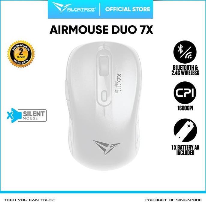 Mouse Alcatroz Airmouse Duo 7X Silent Click Wireless 1600CPI - DUO 7X