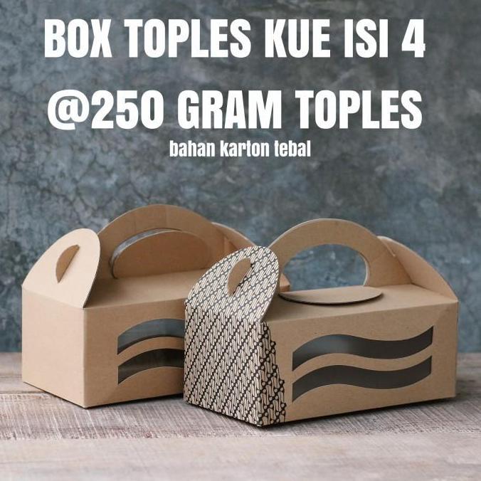 BOX TOPLES KUE KERING - ISI 4 @250 GRAM - MOTIF BATIK