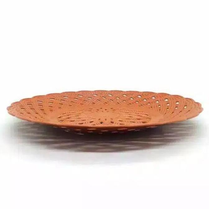 Piring Rotan plastik warna coklat kwalitas bagus