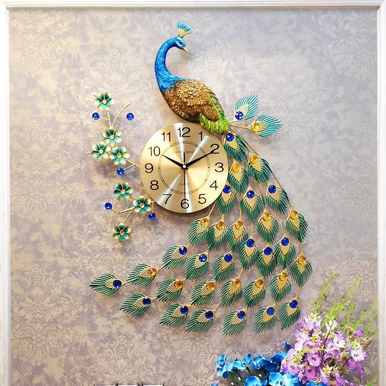 Jam Dinding Merak Hiasan Dinding Dekorasi Ruangan Import