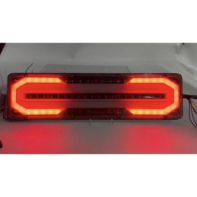 SEPASANG Stop Lamp Truk 12-24 Volt Senja Nyala Rgb Rem Kedip Model Kotak 366