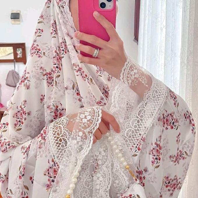 Mukena jumbo silk satin 2 in 1 / Mukena Travel Dewasa Nyaman Wanita Renda Muslim Silky Mewah Mukenah